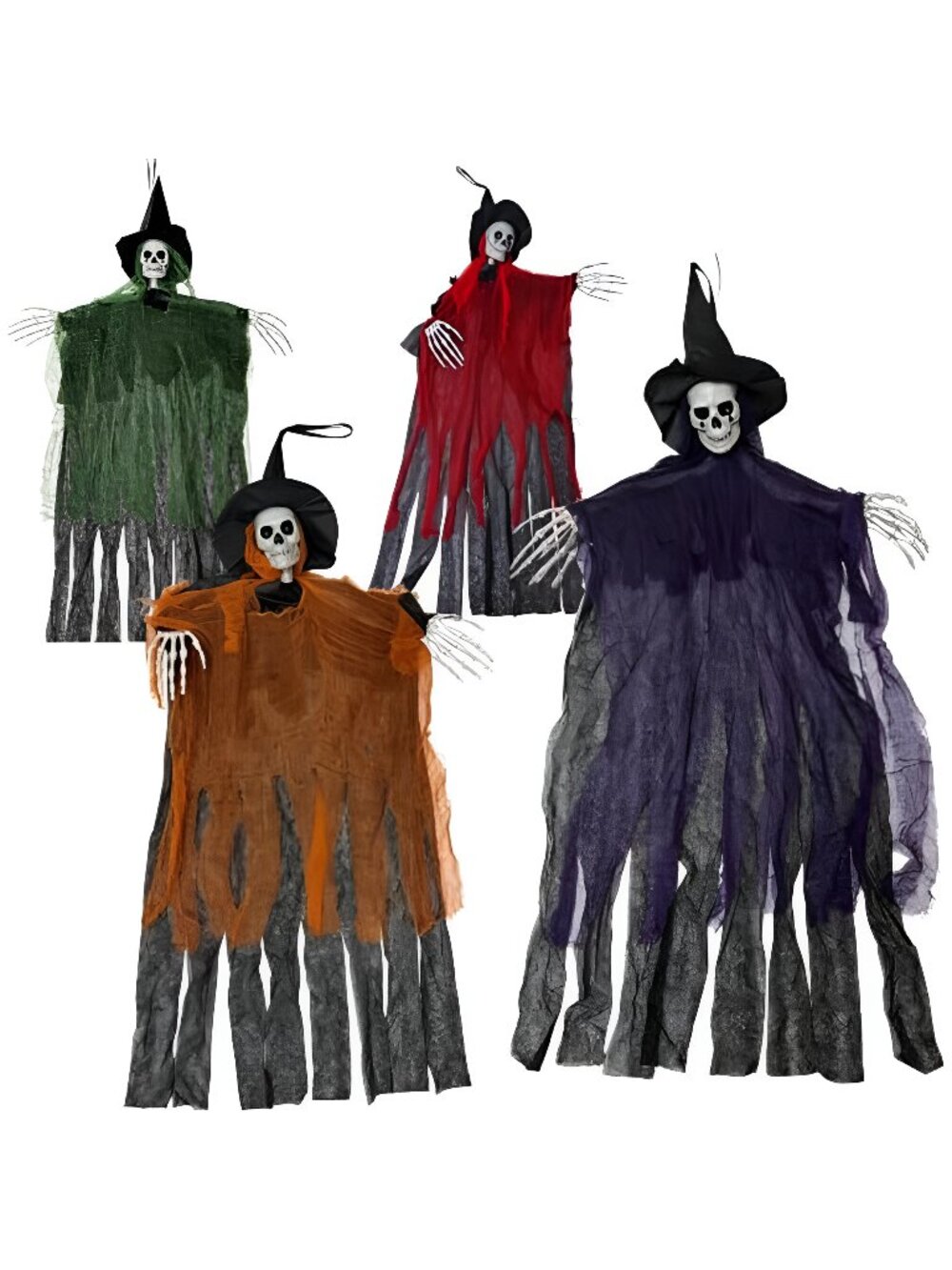 4 Color Per Packs 3.9Ft Halloween Hanging Flying Ghosts for Haunted House Prop